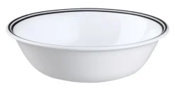 Corelle Livingware Black/White Glass Stackable City Block Soup/Cereal Bowl 18 oz.