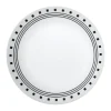 Corelle Livingware Black/White Glass City Block Stackable Luncheon Plate 3/4 H x 8-1/2 Dia. in.