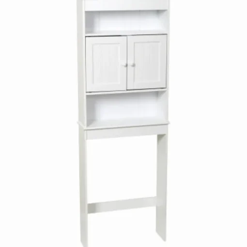 Country Cottage Spacesaver Bathroom Shelf, White, 25-3/8 x 65.25 x 8-In.
