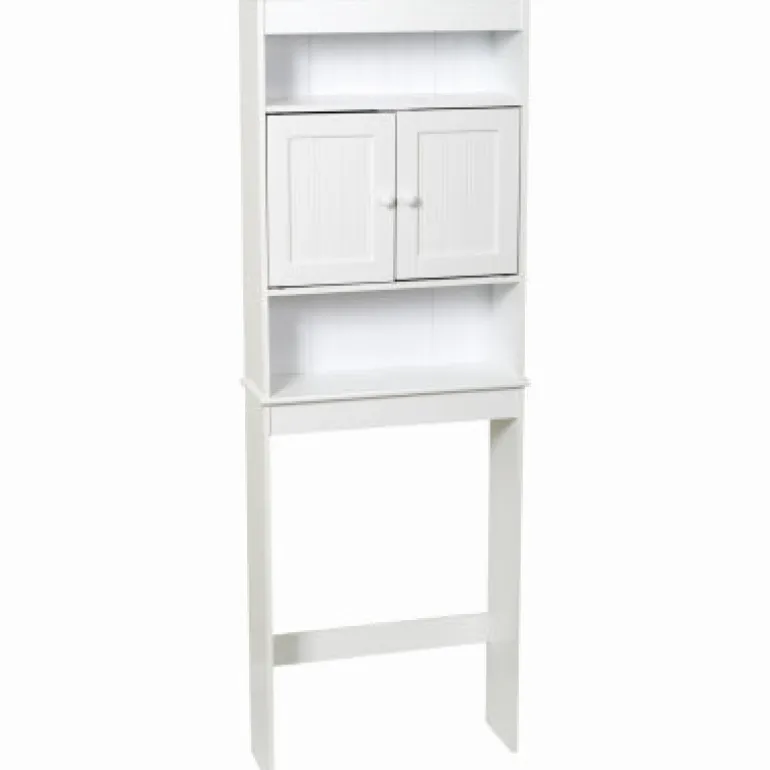 Country Cottage Spacesaver Bathroom Shelf, White, 25-3/8 x 65.25 x 8-In.