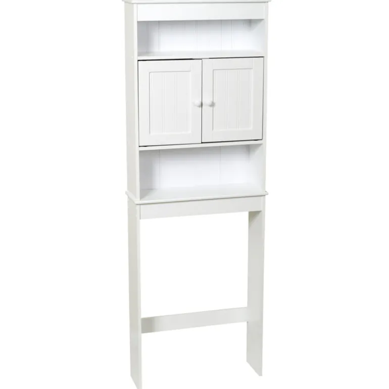 Country Cottage Spacesaver Bathroom Shelf, White, 25-3/8 x 65.25 x 8-In.