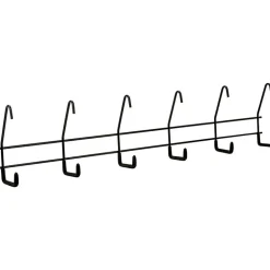 Crawford 28.5 in. L Powder Coated Black Steel Long Handle Hanger Utility 6-Hook Rack 10 lb. cap. 1 p
