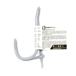 Crawford 3.94 in. L Vinyl Coated Gray Steel Small Light Duty Coat and Hat Storage Hook 5 lb. capacity (Pack of 25)
