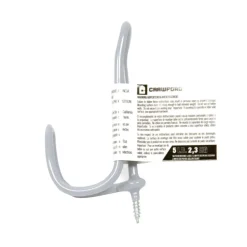 Crawford 3.94 in. L Vinyl Coated Gray Steel Small Light Duty Coat and Hat Storage Hook 5 lb. capacity (Pack of 25)