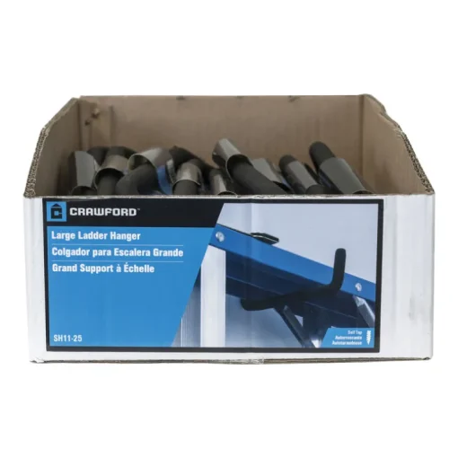 Crawford 7 in. L Vinyl Coated Black Steel Large Ladder Hook 50 lb. capacity 1 pk (Pack of 25)