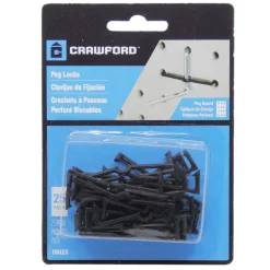 Crawford Zinc Plated Black Plastic 0.05 in. Peg Hook Locks 25 pk