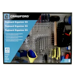 Crawford Zinc Plated Black/Silver Steel Pegboard Organizer Kit 43 pk