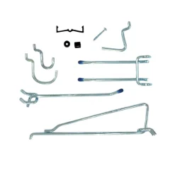 Crawford Zinc Plated Black/Silver Steel Peg Hook Assortment 32 pk