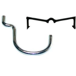 Crawford Zinc Plated Black/Silver Steel 1 in. Peg Hooks 6 pk