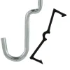Crawford Zinc Plated Black/Silver Steel 0.5 in. Peg Hooks 8 pk