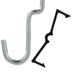 Crawford Zinc Plated Black/Silver Steel 0.5 in. Peg Hooks 8 pk