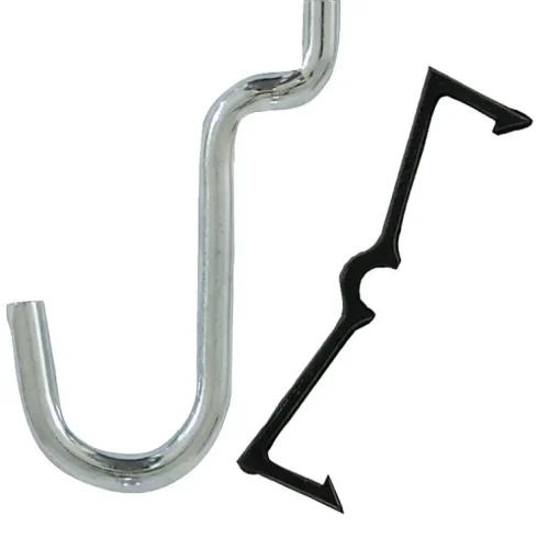 Crawford Zinc Plated Black/Silver Steel 0.5 in. Peg Hooks 8 pk