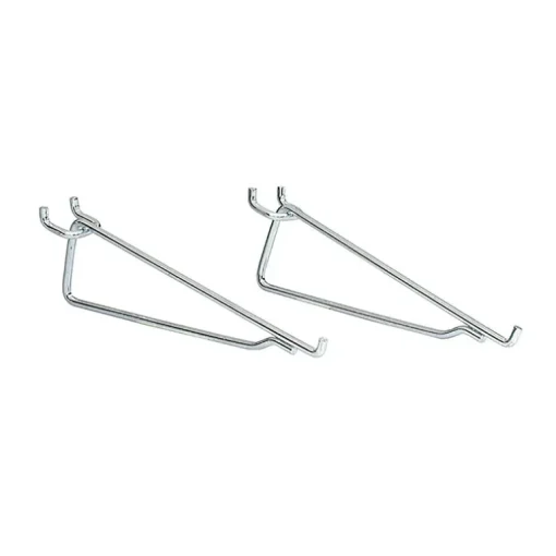 Crawford Zinc Plated Silver Steel 8 in. Peg Hook Shelf Bracket 2 pk