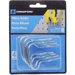 Crawford Zinc Plated Silver Steel 1.8 in. Peg Hook Pliers Holders 4 pk