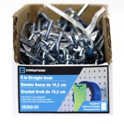 Crawford Zinc Plated Silver Steel 6 in. Peg Hooks (Pack of 50)