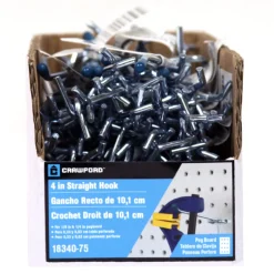 Crawford Zinc Plated Silver Steel 4 in. Peg Hooks (Pack of 75)
