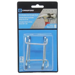 Crawford Zinc Plated Silver Steel 2 in. Peg Hooks 2 pk