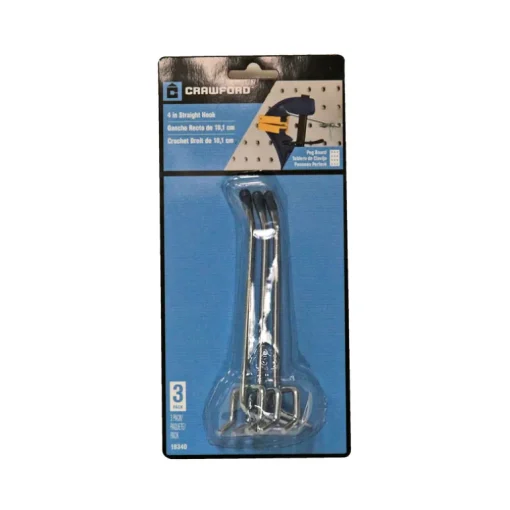 Crawford Zinc Plated Silver Steel 4 in. Peg Hooks 3 pk