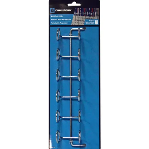 Crawford Zinc Plated Silver Steel 11.8 in. Multi-Tool Peg Hook Rack 1 pk