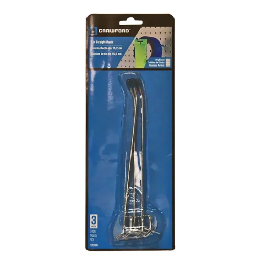 Crawford Zinc Plated Silver Steel 6 in. Peg Hooks 3 pk
