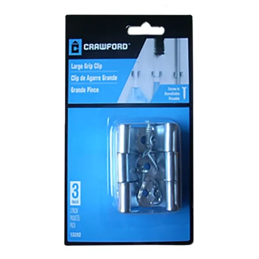 Crawford Zinc-Plated Silver Steel Grip Clip For 5-3/4 3 pk