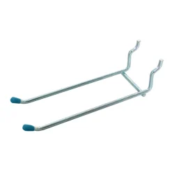Crawford Zinc-Plated Silver Steel Heavy Duty Double Arm Pegboard Hook 5 lb. cap. 2 pk