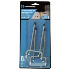 Crawford Zinc-Plated Silver Steel Heavy Duty Double Arm Pegboard Hook 5 lb. cap. 2 pk