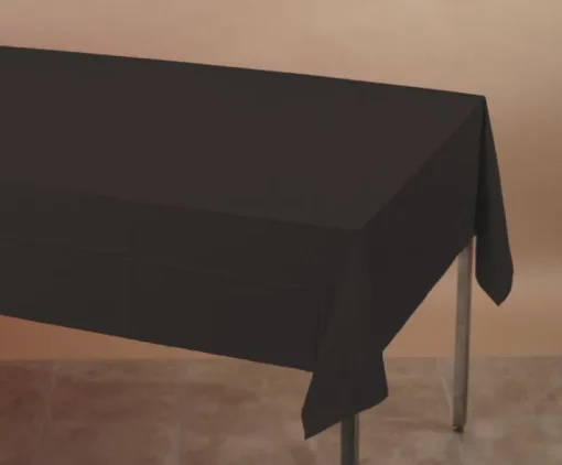 Creative Converting 710126 54 X 108 Black Velvet Tablecover