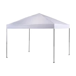 Crown Shade Polyester Gray/Black 4-Side Rain Proof One Touch Canopy 10 L x 10 W x 9.38 H ft.