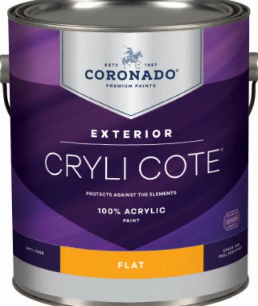 Cryli-Cote Exterior Acrylic House Paint, Flat, Tintable White, Gallon (Pack of 4)