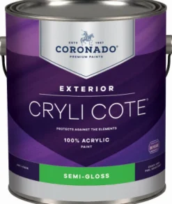 Cryli-Cote Exterior Acrylic House Paint, Semi Gloss, Tintable White, Gallon (Pack of 4)