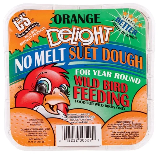 C&S CS12529 11.75 Oz Orange Delight No Melt Suet Dough Wild Bird Food (Pack of 12)