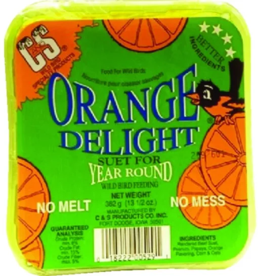 C&S CS12529 11.75 Oz Orange Delight No Melt Suet Dough Wild Bird Food (Pack of 12)