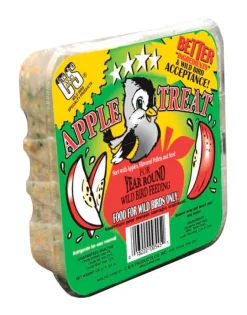 C&S Products Apple Treat Assorted Species Beef Suet Wild Bird Food 11.75 oz (Pack of 12)