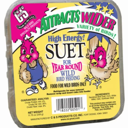 C&S Products High Energy Assorted Species Wild Bird Food Beef Suet 11.75 oz. (Pack of 12)