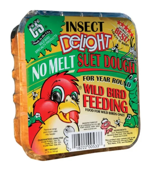 C&S Products Insect Delight Assorted Species Wild Bird Food Beef Suet 11.75 oz. (Pack of 12)