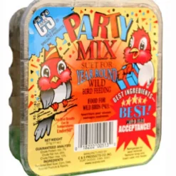 C&S Products Party Mix Assorted Species Beef Suet Wild Bird Food 11 oz (Pack of 8)