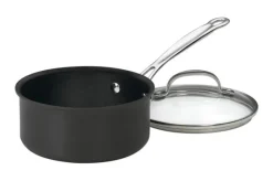 Cuisinart Chef's Classic Stainless Steel Sauce Pan With Lid 1-1/2 qt Black