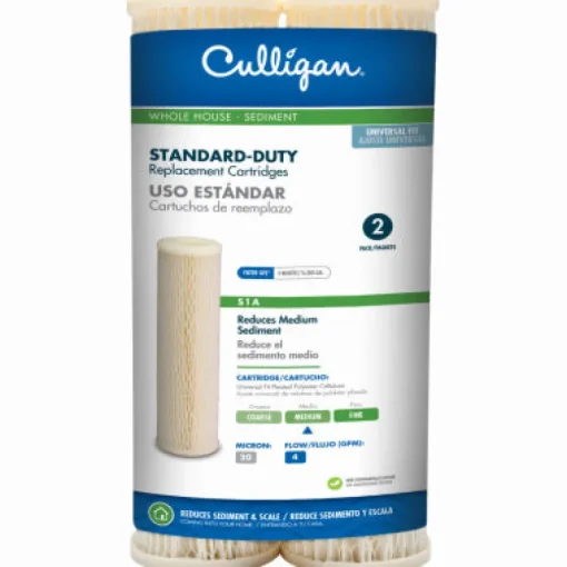 Culligan Polypropylene Medium-Fine 20 Micron Water Filter Cartridge 9-3/4 H x 2-5/8 Dia. in.