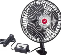 Custom Accessories 12 V Black Oscillating Fan 1 pk