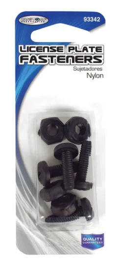 Custom Accessories Black Nylon License Plate Fasteners
