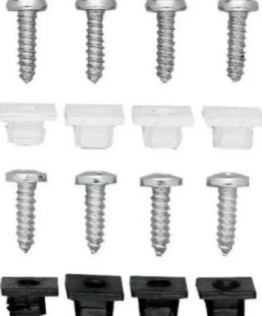 Custom Accessories Black Nylon License Plate Fasteners (Pack of 12)