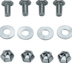 Custom Accessories Silver Metal License Plate Fasteners