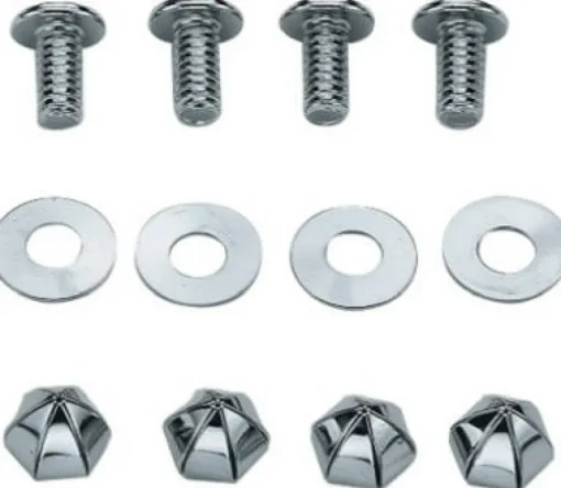 Custom Accessories Silver Metal License Plate Fasteners