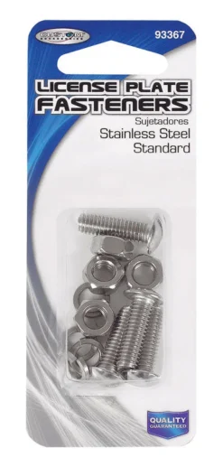 Custom Accessories Silver Stainless Steel License Plate Fasteners