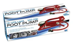 Custom Accessories Steel Red 100 PSI Foot Pump 10 L in. for Bicycle Tires/Inflate Balls
