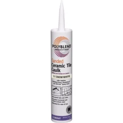 Custom Building Products Polyblend Snow White Siliconized Acrylic Caulk 10.5 oz. (Pack of 6)