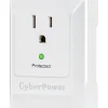 CyberPower Essential 0 ft. L 1 outlets Wall Tap White 900 J