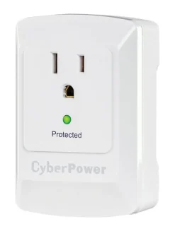 CyberPower Essential 0 ft. L 1 outlets Wall Tap White 900 J