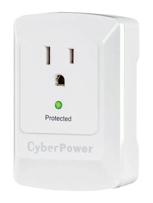 CyberPower Essential 0 ft. L 1 outlets Wall Tap White 900 J